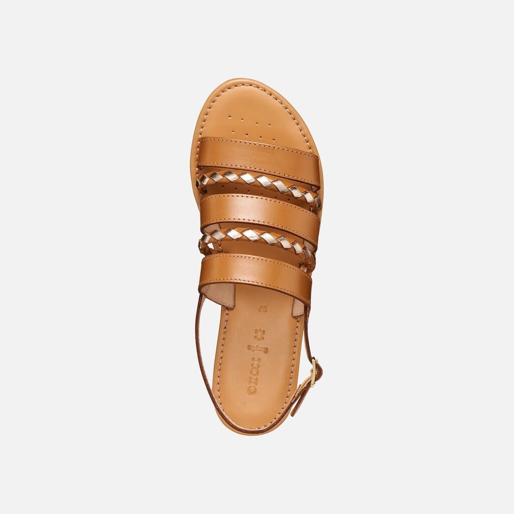 Sandales Femme D SOZY S Tabac/Or Clair 6/7