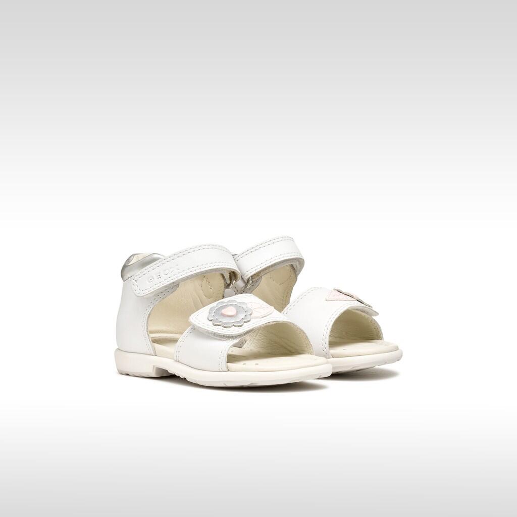 Sandales Bébé Fille B VERRED Blanc/Argent 3/7