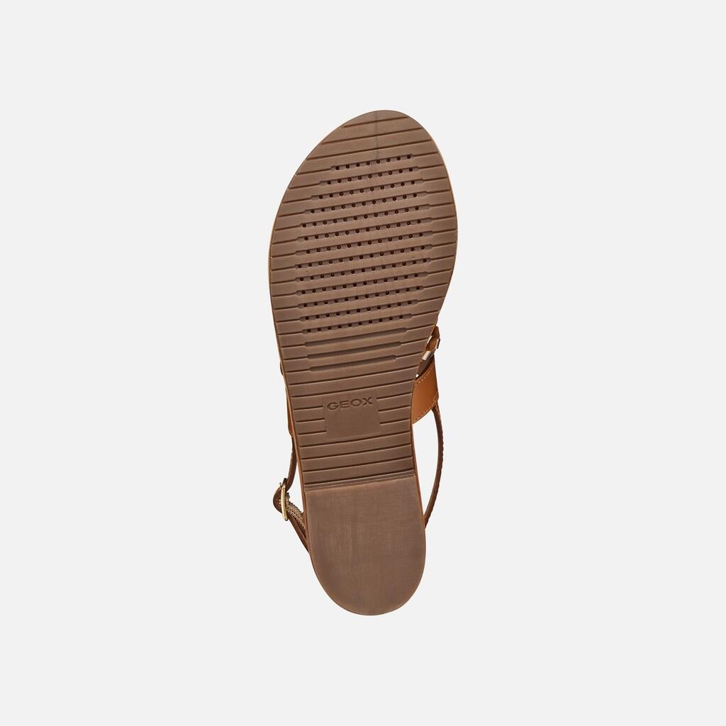 Sandales Femme D SOZY S Tabac/Or Clair 7/7