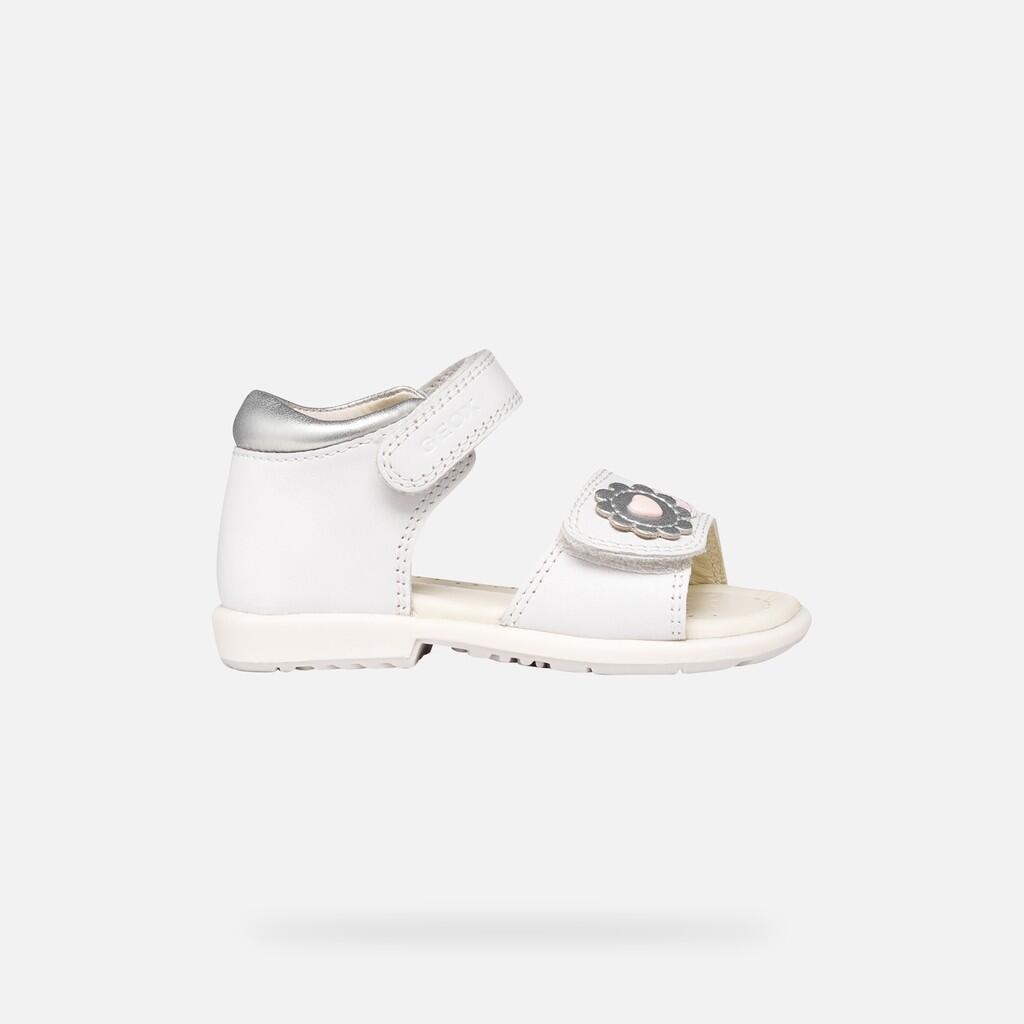 Sandales Bébé Fille B VERRED Blanc/Argent 2/7