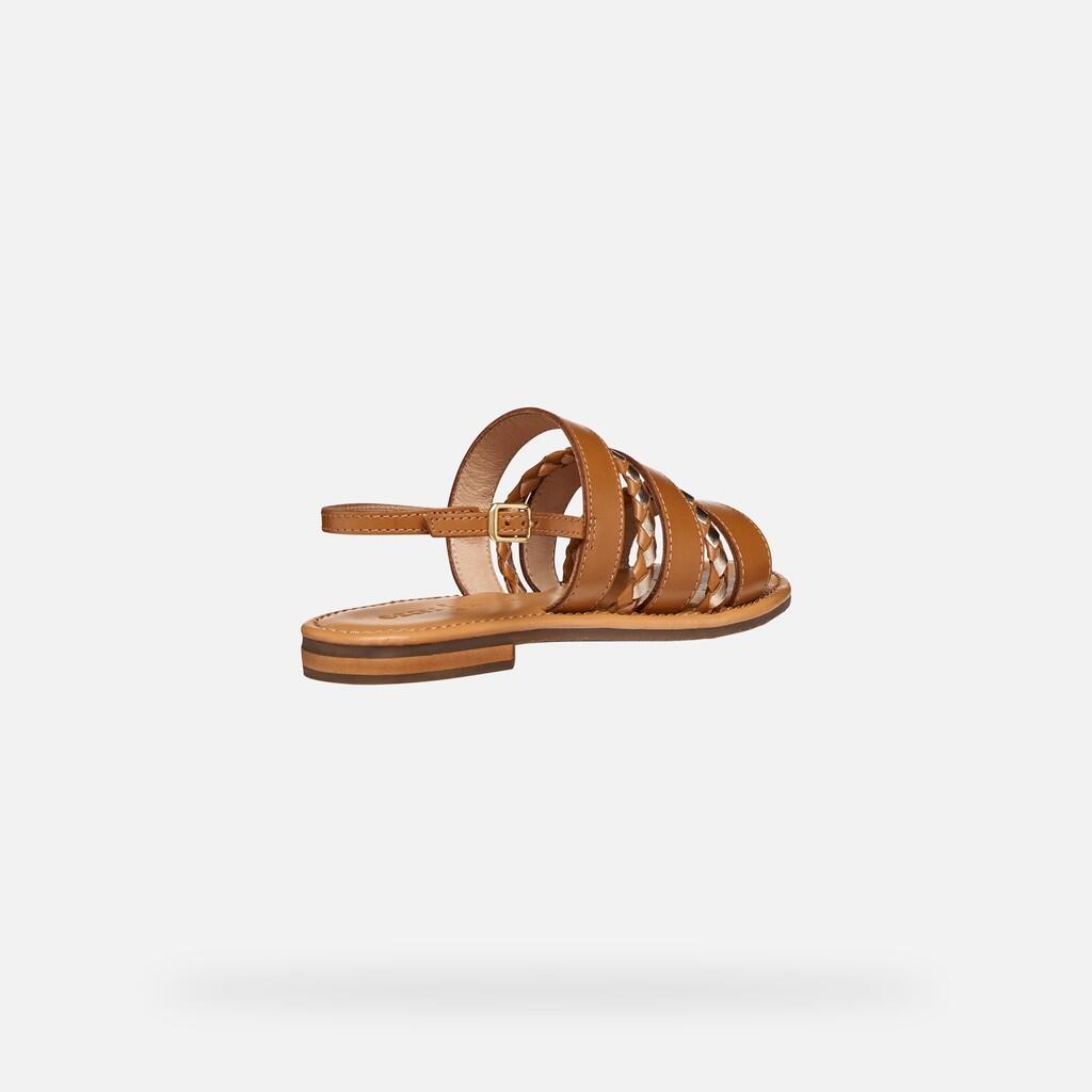 Sandales Femme D SOZY S Tabac/Or Clair 5/7