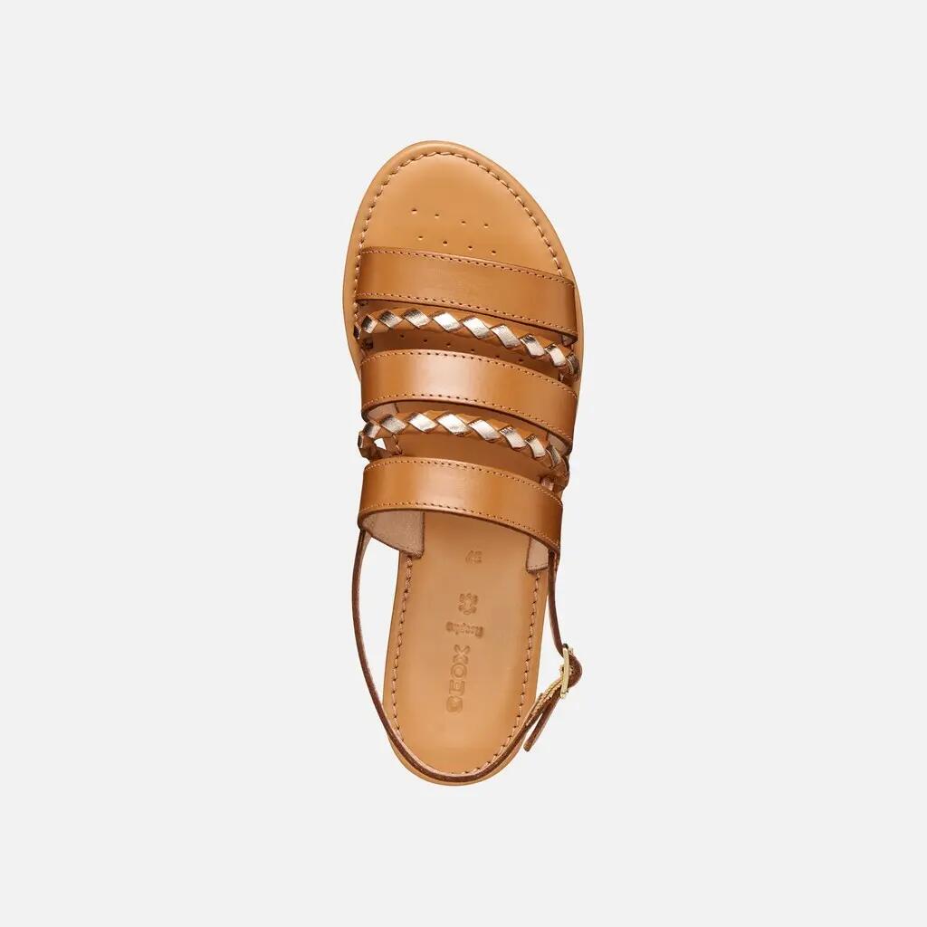 Sandales Femme SOZY S WOMAN Tabac/Or Clair 6/7