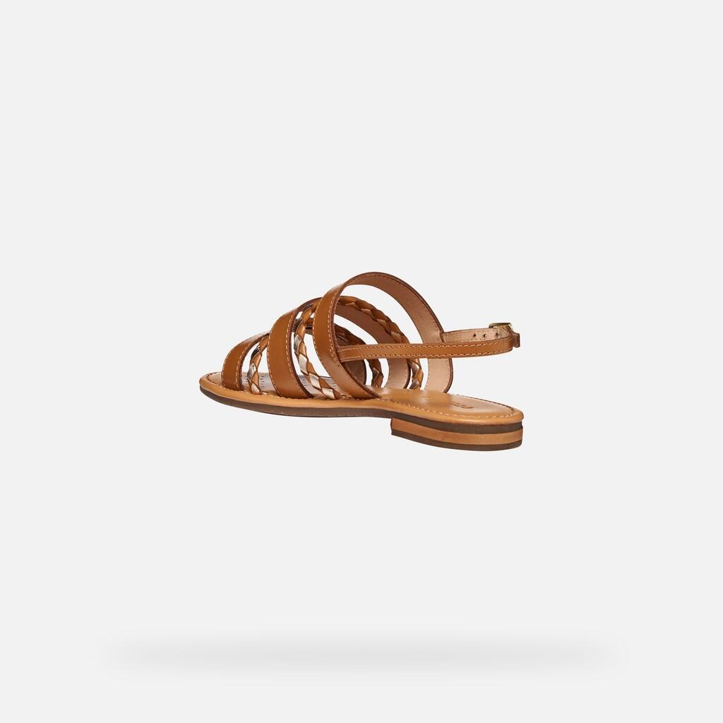 Sandales Femme D SOZY S Tabac/Or Clair 4/7