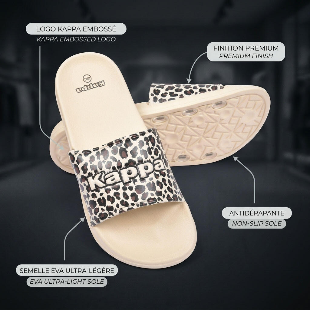 Chancla Mujer Piscina Glitter Brillante Leopardo 36-41 KAPPA 4/7