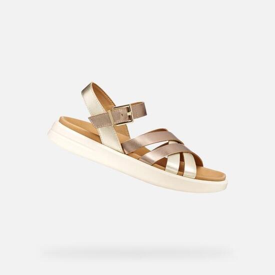 Sandales Femme D XAND 2S Beige Foncé/Or Clair