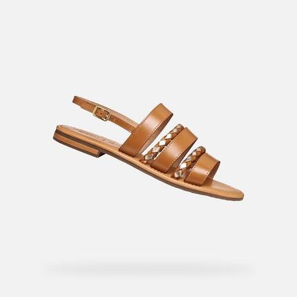 Sandales Femme D SOZY S Tabac/Or Clair