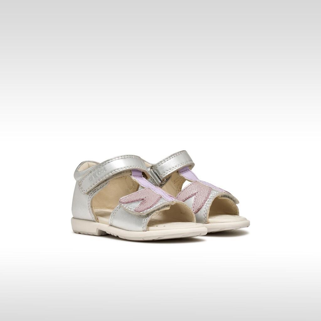 Sandales Bébé Fille B VERRED Argent/Lilas 3/7
