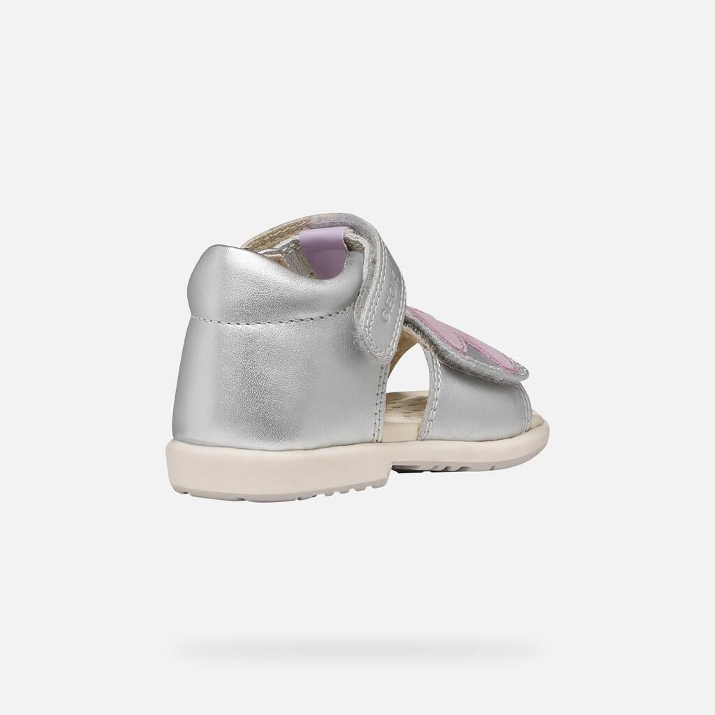 Sandales Bébé Fille B VERRED Argent/Lilas 6/7