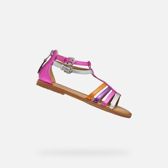 Sandales Fille J SANDAL KARLY GIRL Fuchsia/Argent