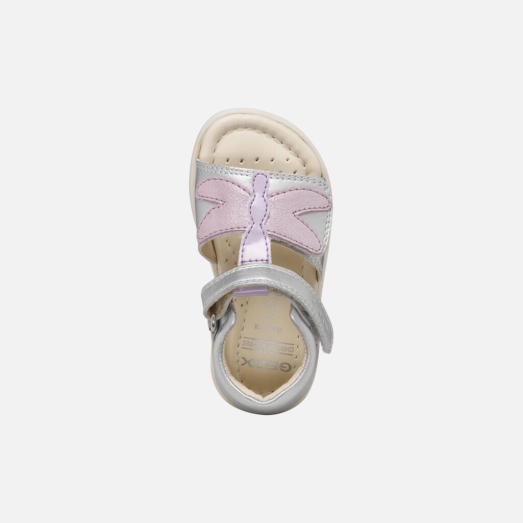 Sandales Bébé Fille B VERRED Argent/Lilas 7/7