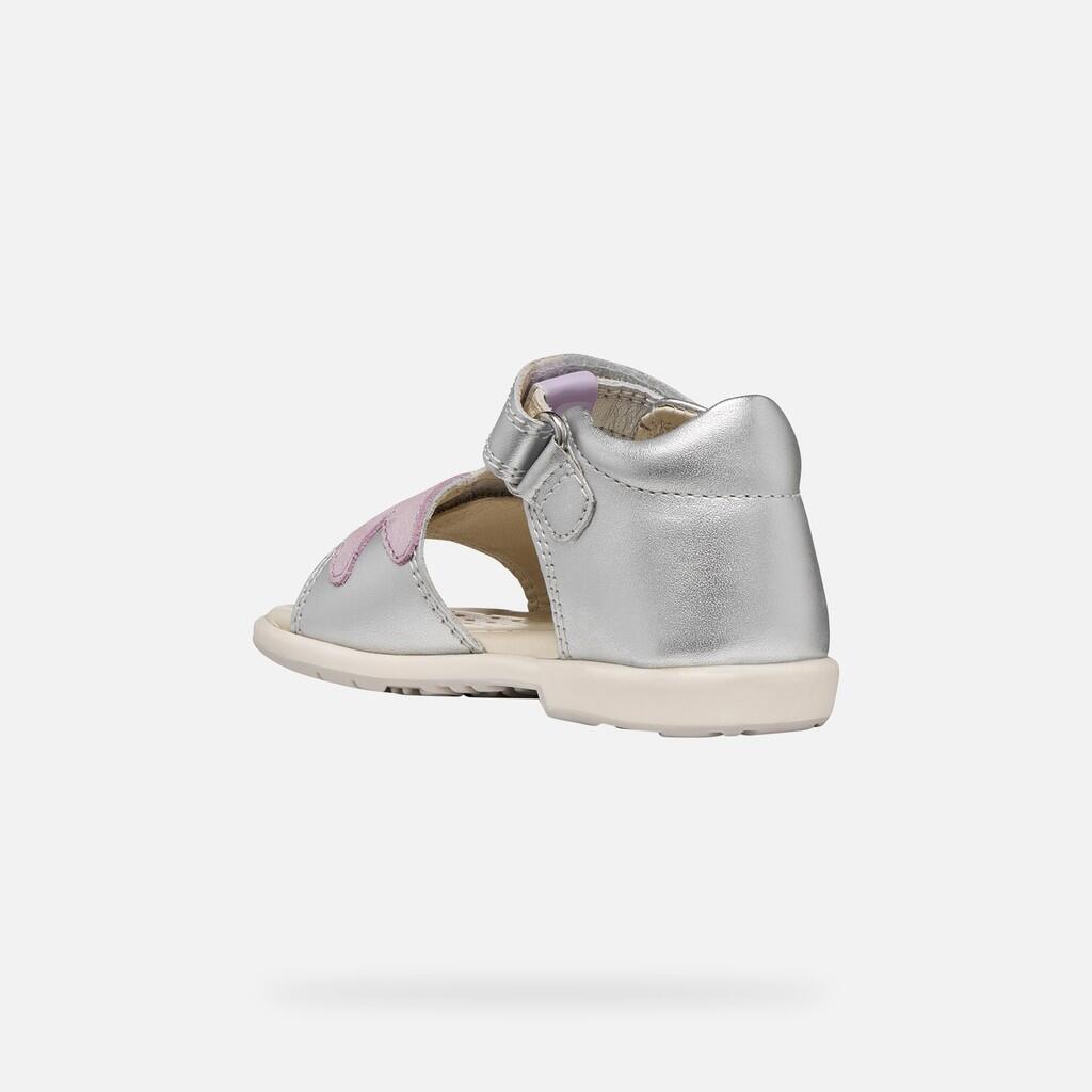 Sandales Bébé Fille B VERRED Argent/Lilas 5/7