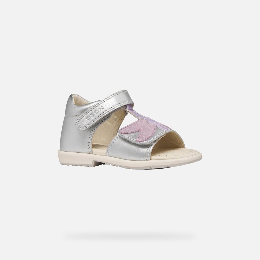 Sandales Bébé Fille B VERRED Argent/Lilas 4/7