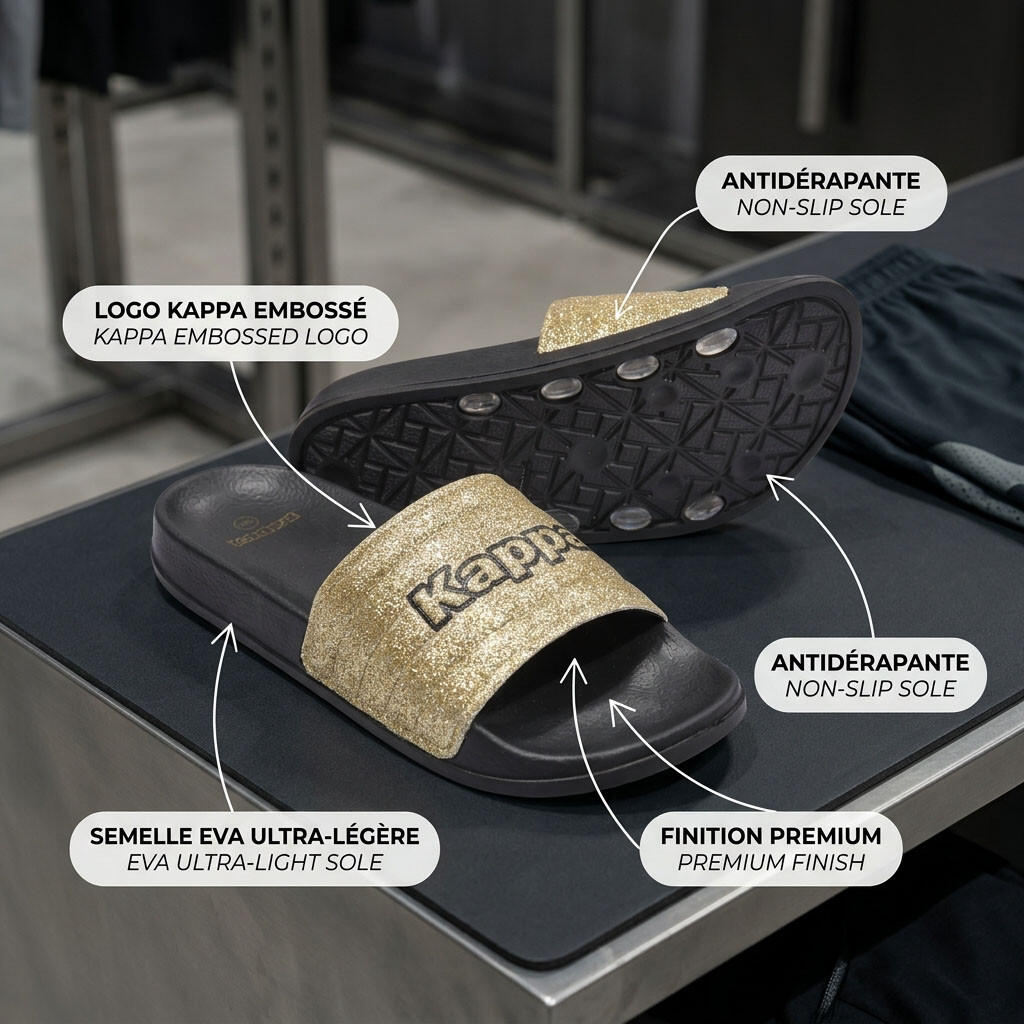 Chancla Mujer Piscina Glitter Brillante Leopardo 36-41 KAPPA 4/7