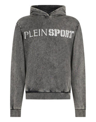 Washed hoodie crackle scratch