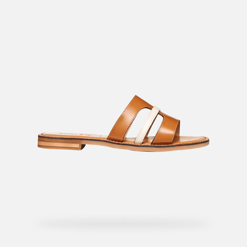 Sandales Femme D MADDALUSIAC Tabac/Blanc Cassé 2/7