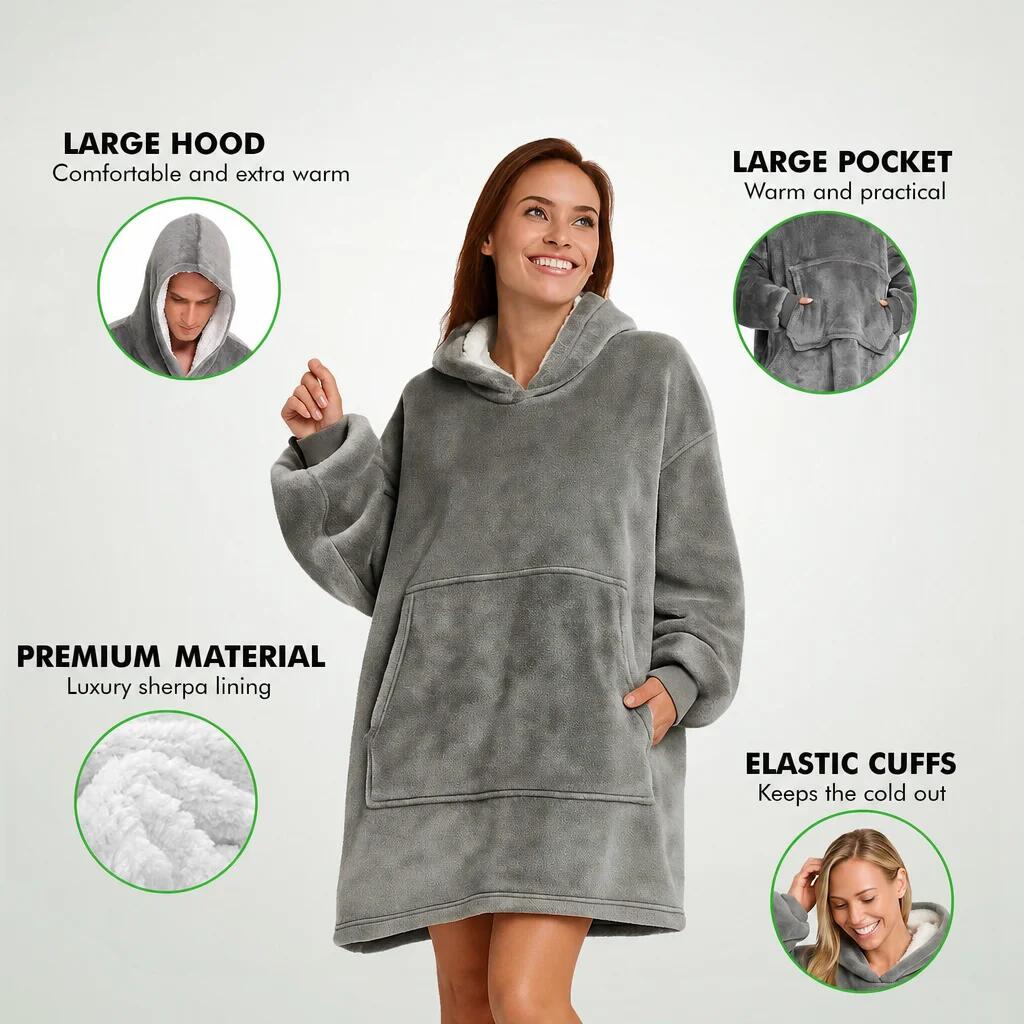 Manta con capucha - Sudadera con capucha para acurrucarse 3/6