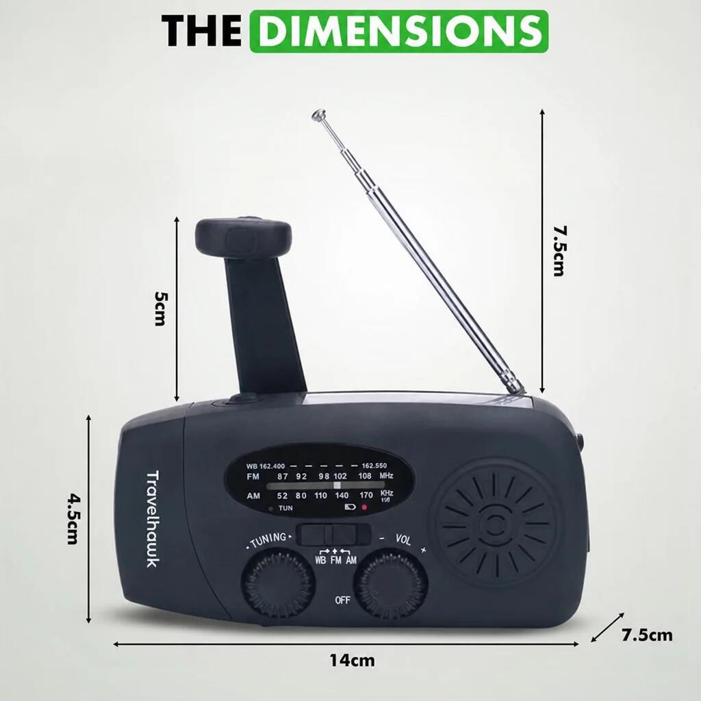 Radio d'urgence – Avec panneau solaire et batterie externe 7/7