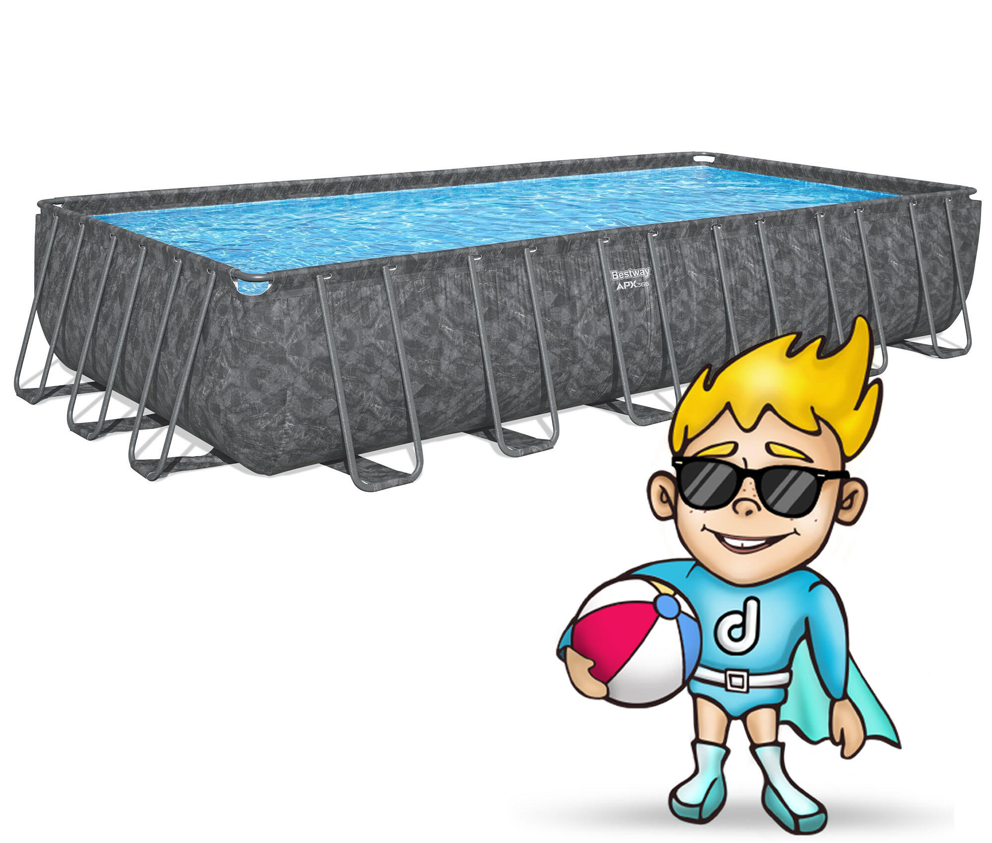 Bestway Piscine hors sol - Rectangulaire - APX 365 - 732 x 366 x 132 cm 2/7