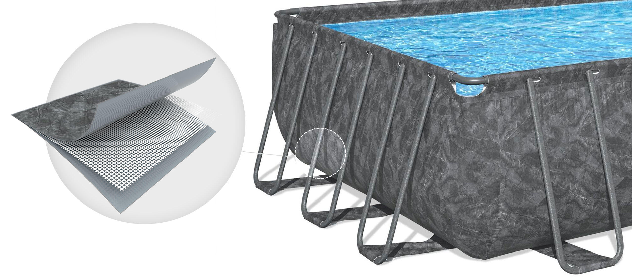 Bestway Piscine hors sol - Rectangulaire - APX 365 - 732 x 366 x 132 cm 5/7