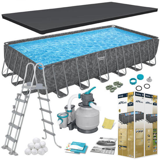 Bestway Piscine hors sol - Rectangulaire - APX 365 - 732 x 366 x 132 cm