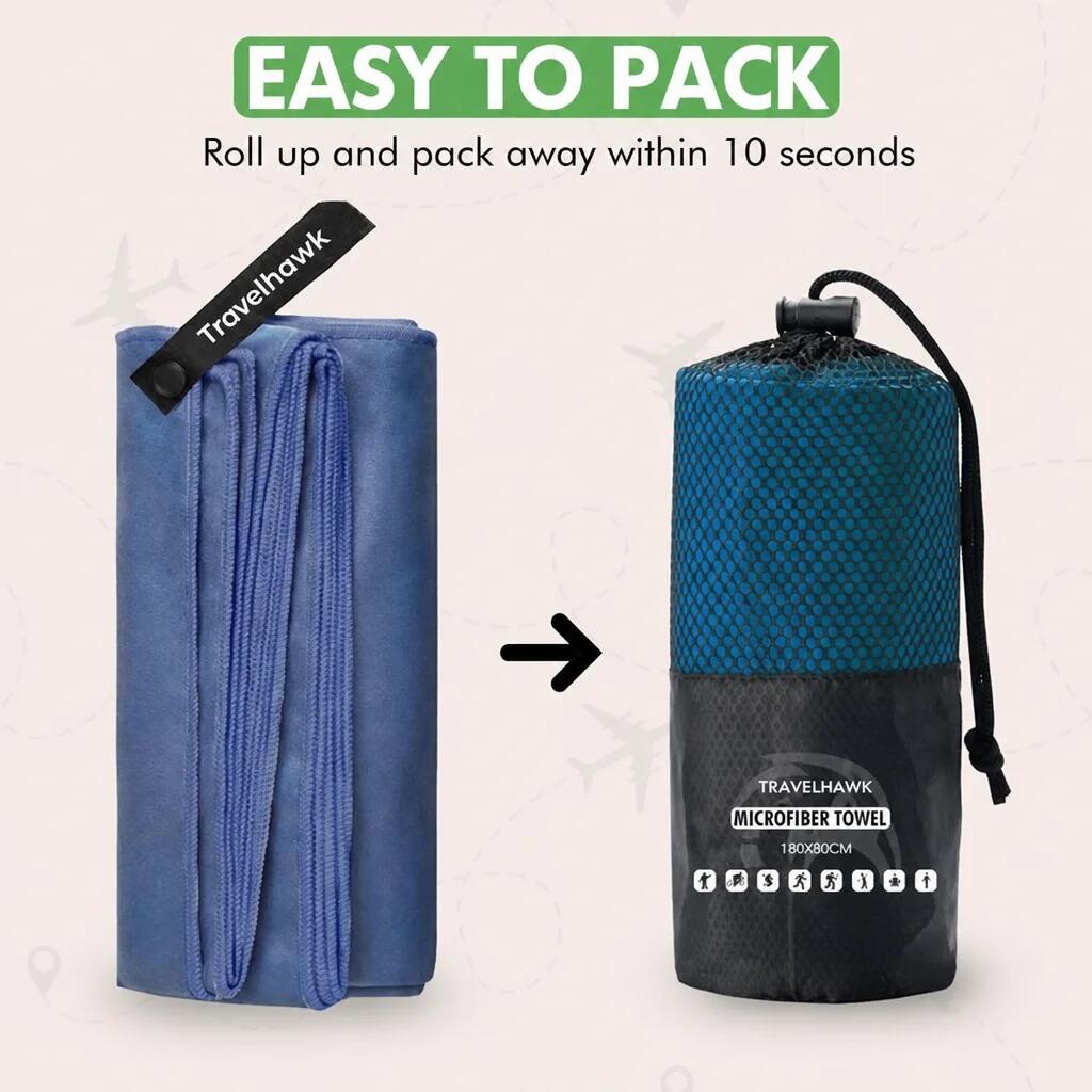 Serviette de voyage en microfibre – Séchage rapide et compacte 6/7