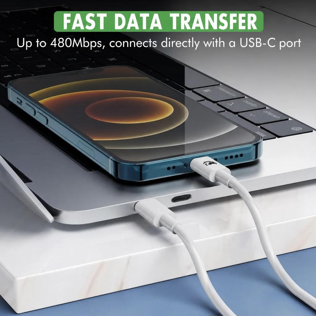 Cable USB-C a Lightning: carga rápida y transferencia de datos. 4/7