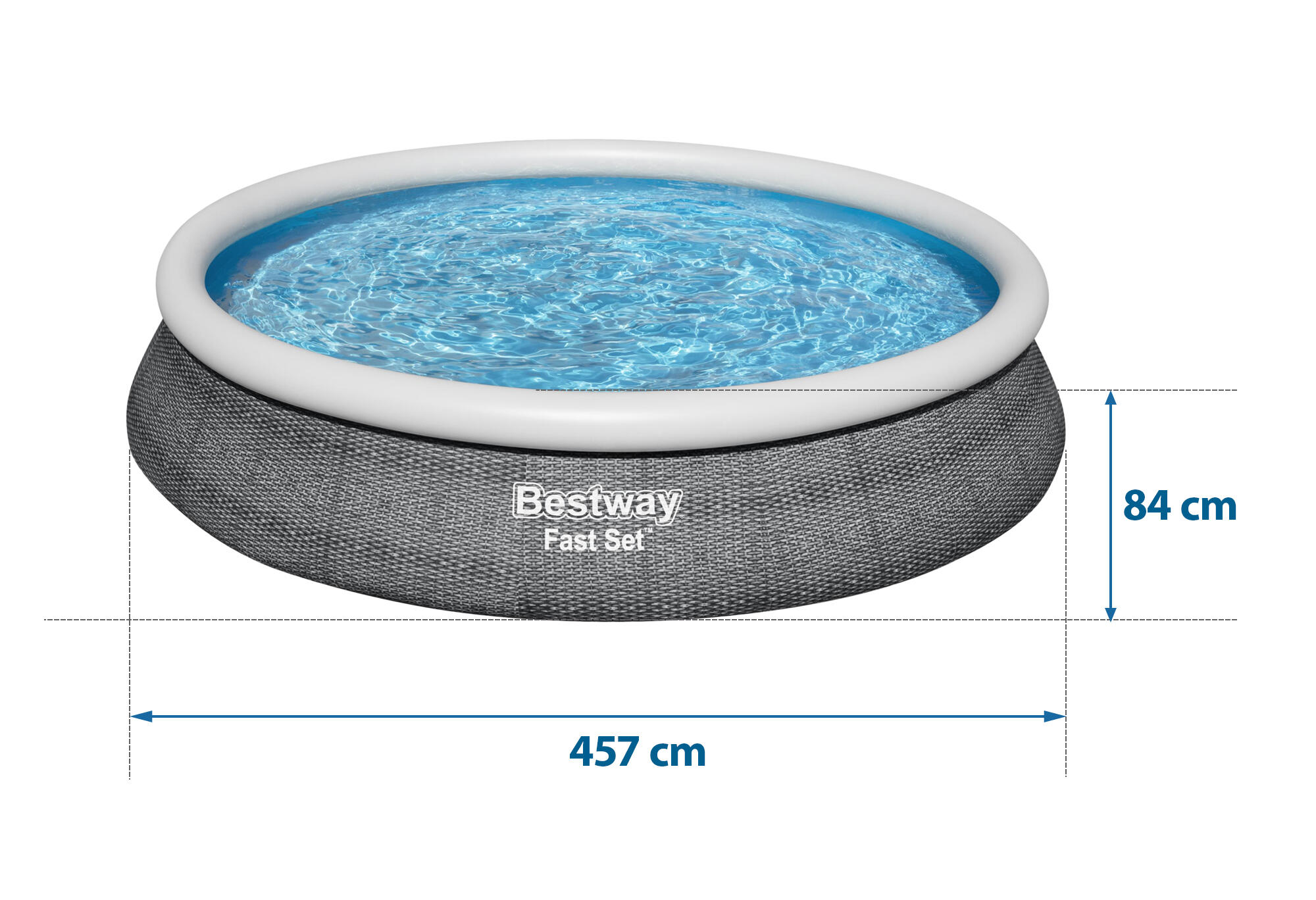 Bestway Piscine autoportante Ronde Fast Set Rotin 457x84cm avec Filtration 4/7