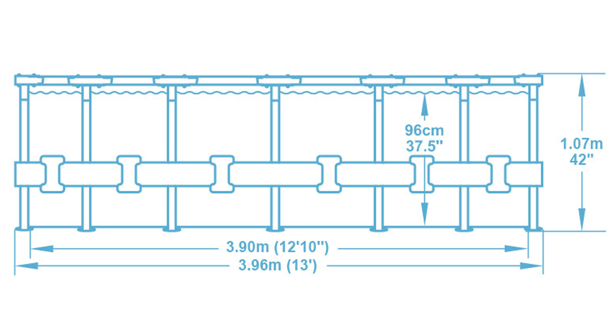 ÜBERSCHRIFT
Schwimmen Pool Desmontable Tubular - Power Steel grey blue 4/7