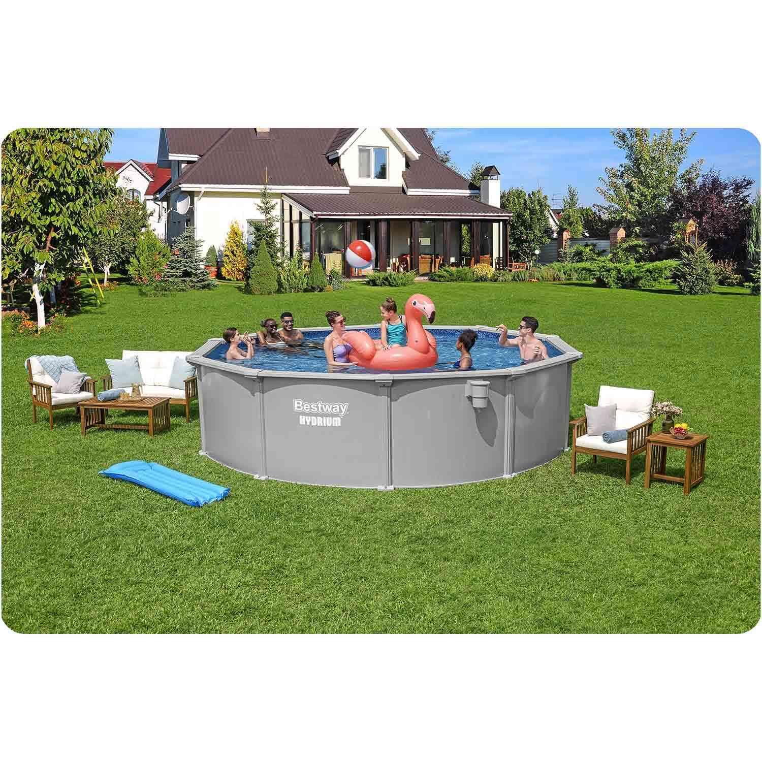 Piscina Desmontable Redonda de Acero Bestway Hydrium Ø457 x 122 cm con Depurador 4/7