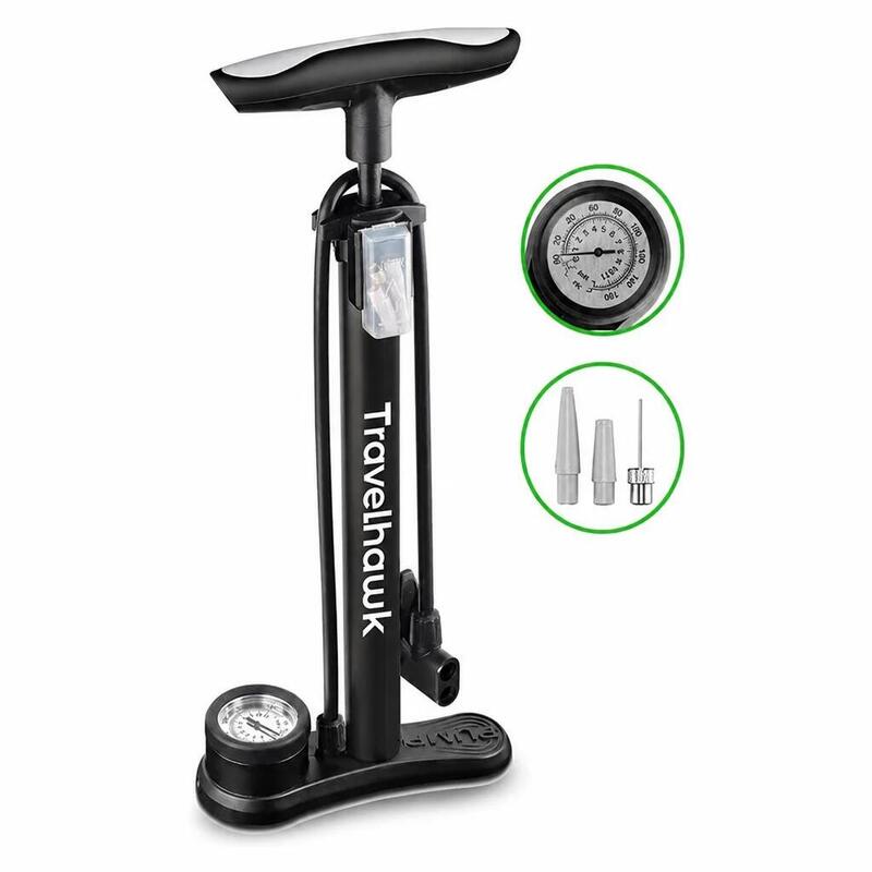 Pompă de bicicletă – Pompă de podea robustă cu manometru