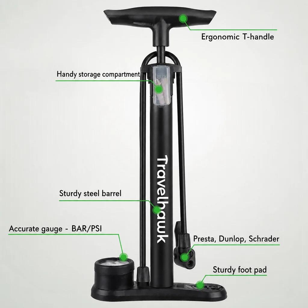 Fietspomp – Stevige Vloerpomp met Drukmeter 7/7