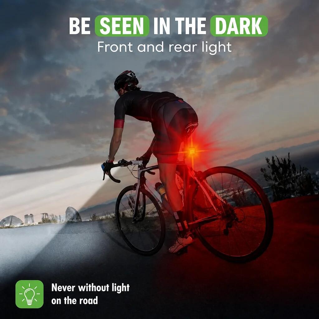 Kit d'éclairage pour vélo – Éclairage LED rechargeable avant et arrière 4/7