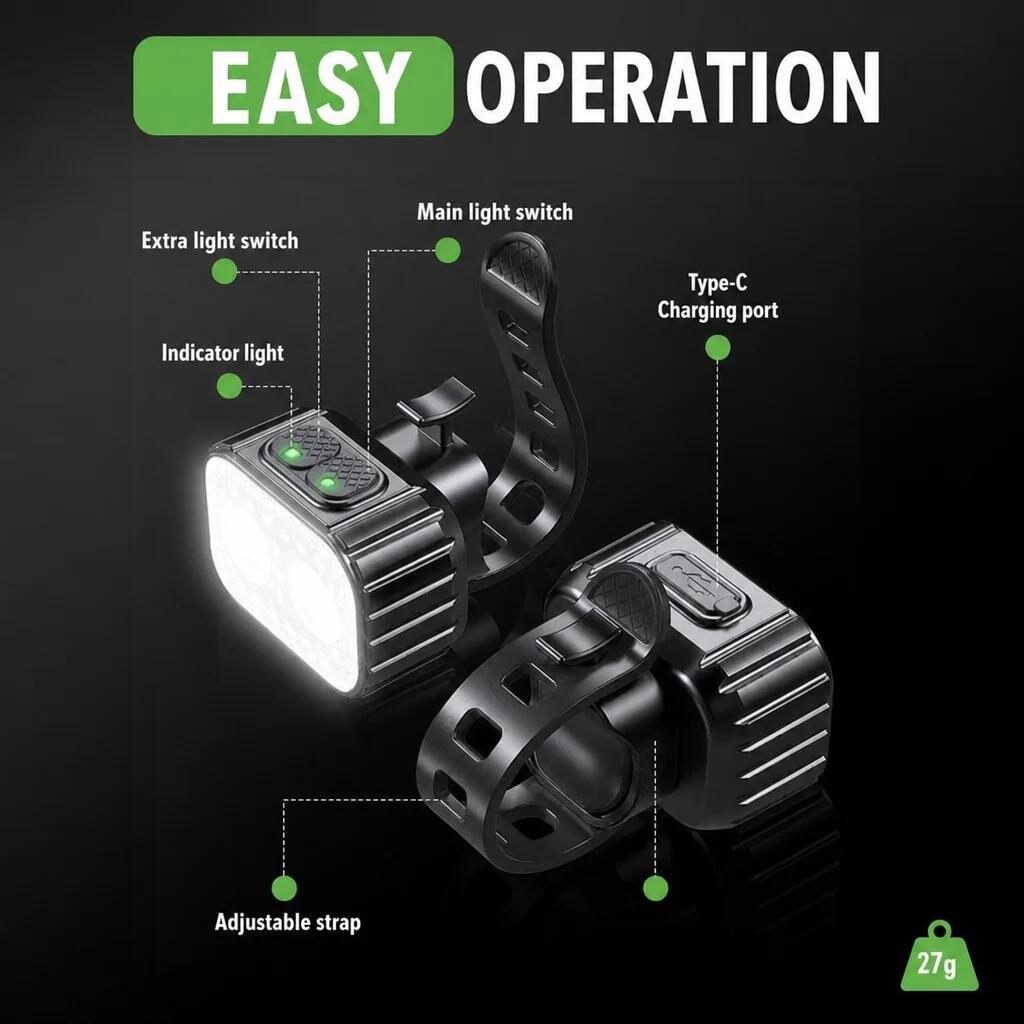Kit d'éclairage pour vélo – Éclairage LED rechargeable avant et arrière 6/7