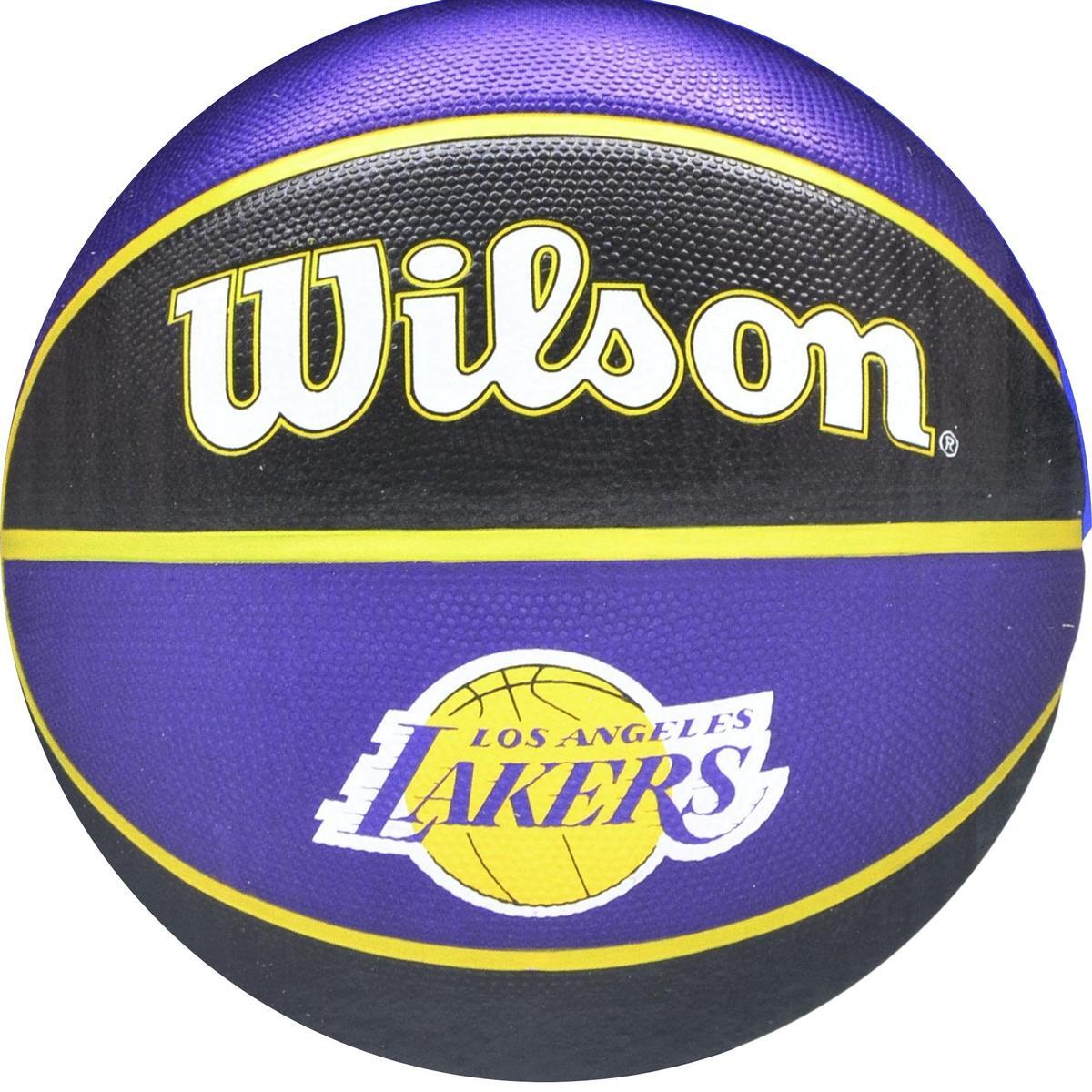 Piłka do koszykówki Wilson NBA La Lakers z pompką i kartonem 3/6