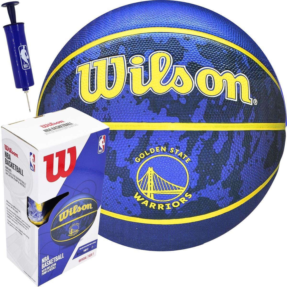 Piłka do koszykówki Wilson NBA Golden Stade Warrios z pompką i kartonem 2/6
