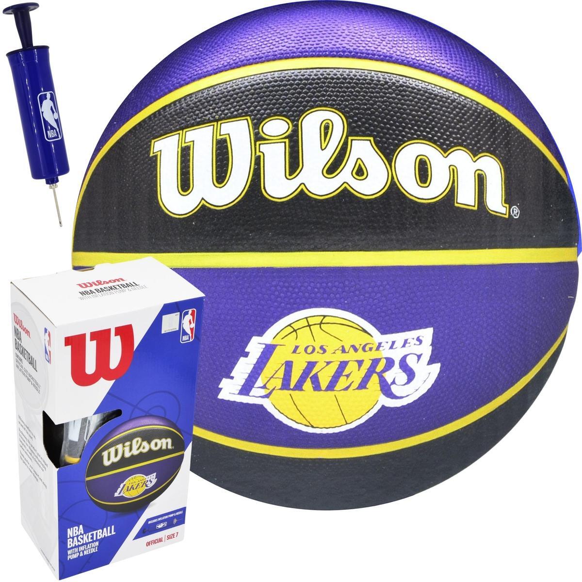 Piłka do koszykówki Wilson NBA La Lakers z pompką i kartonem 2/6