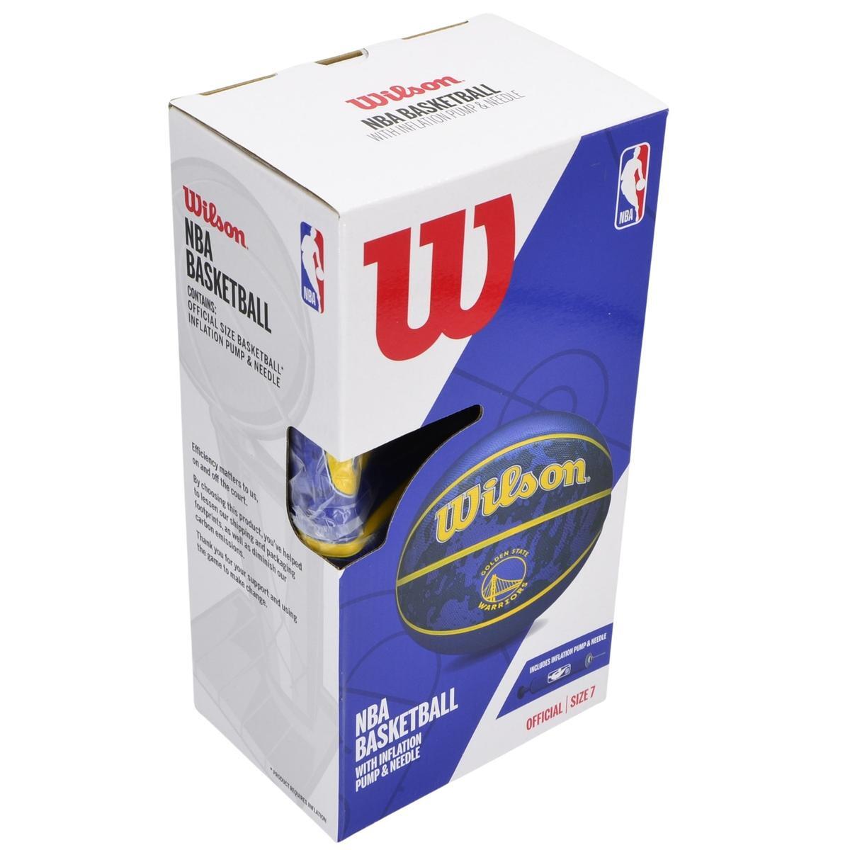 Piłka do koszykówki Wilson NBA Golden Stade Warrios z pompką i kartonem 6/6