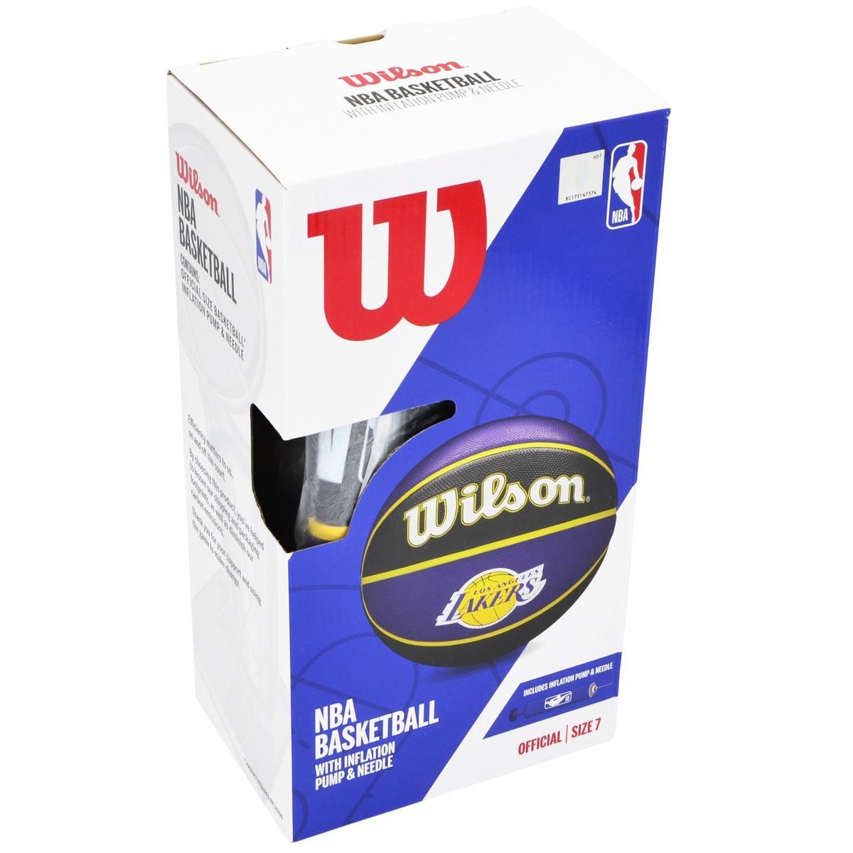 Piłka do koszykówki Wilson NBA La Lakers z pompką i kartonem 6/6