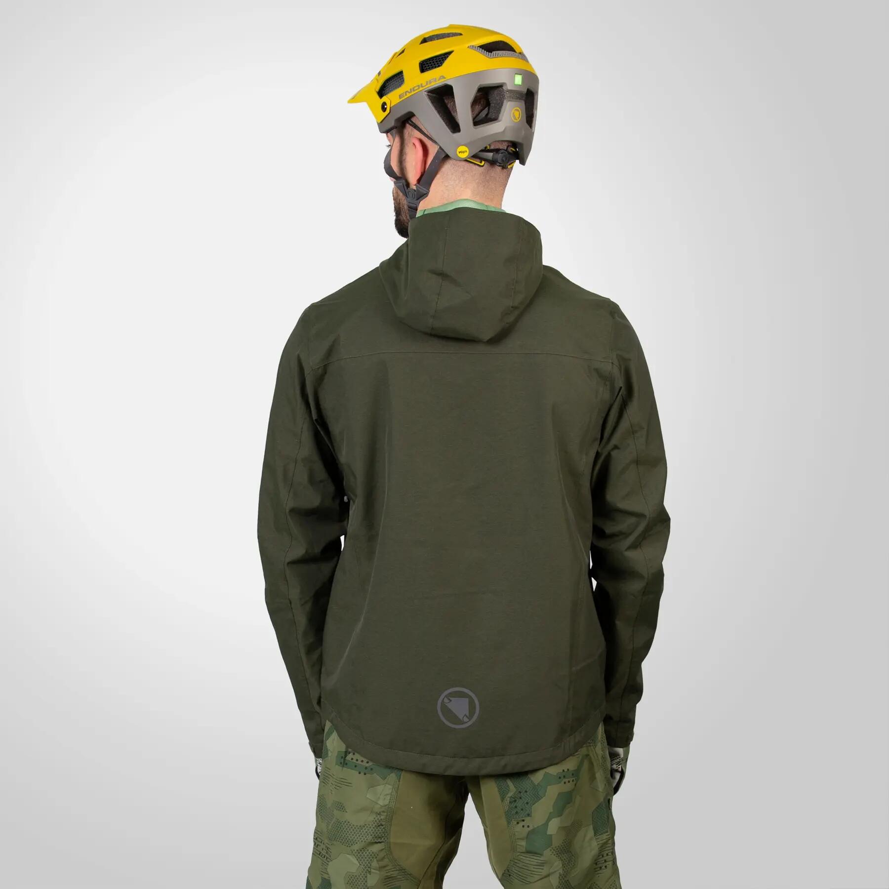 Herren Hardshell-Kapuzenjacke Mit Sturmlasche Hinter Dem Frontreißverschluss 4/5