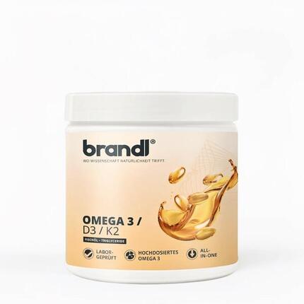 brandl® D3 K2 Omega 3 Kapseln [240 Stück] | Hochwertiges Fischöl | Made in DE