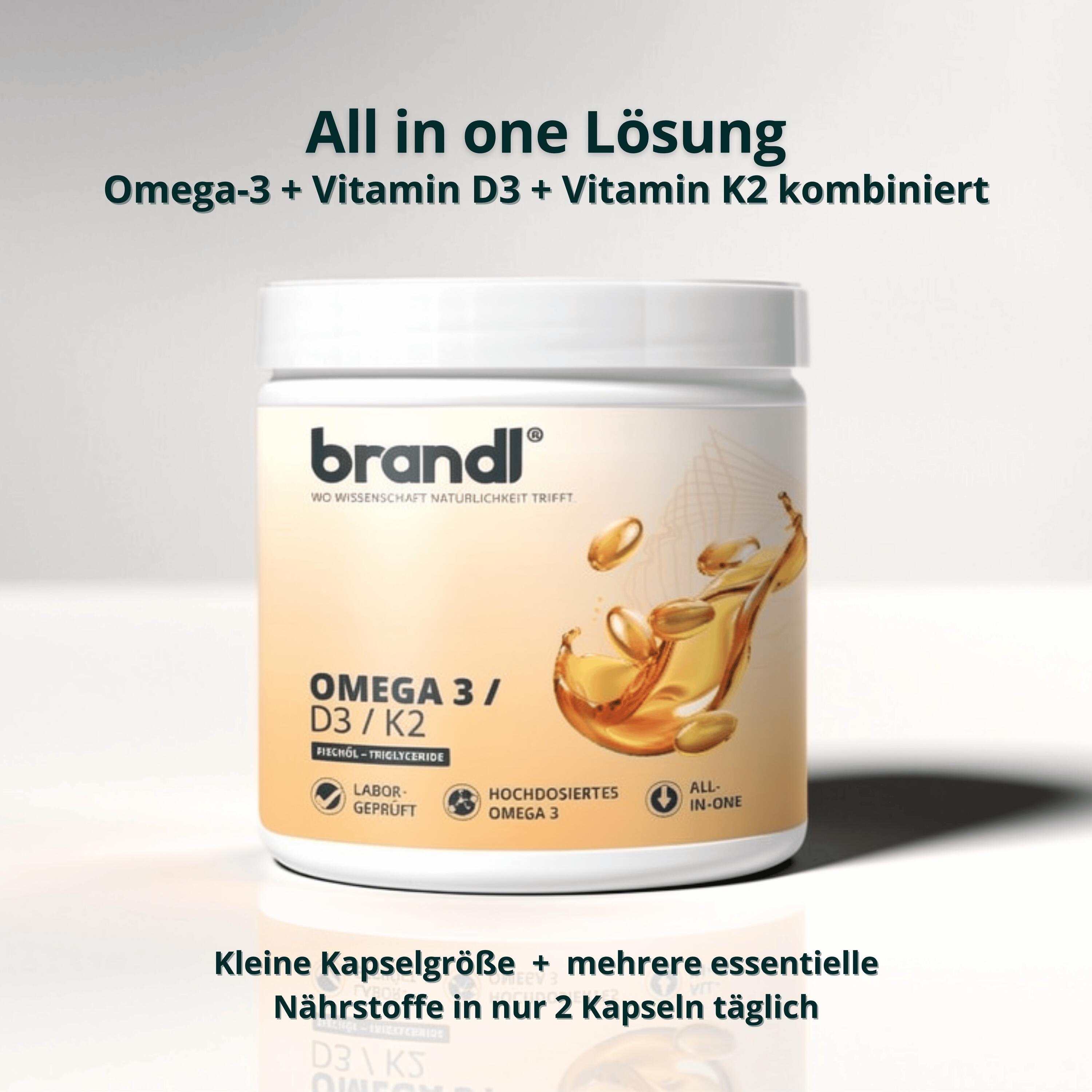 brandl® D3 K2 Omega 3 Kapseln [120 Stück] | Hochwertiges Fischöl | Made in DE 3/6