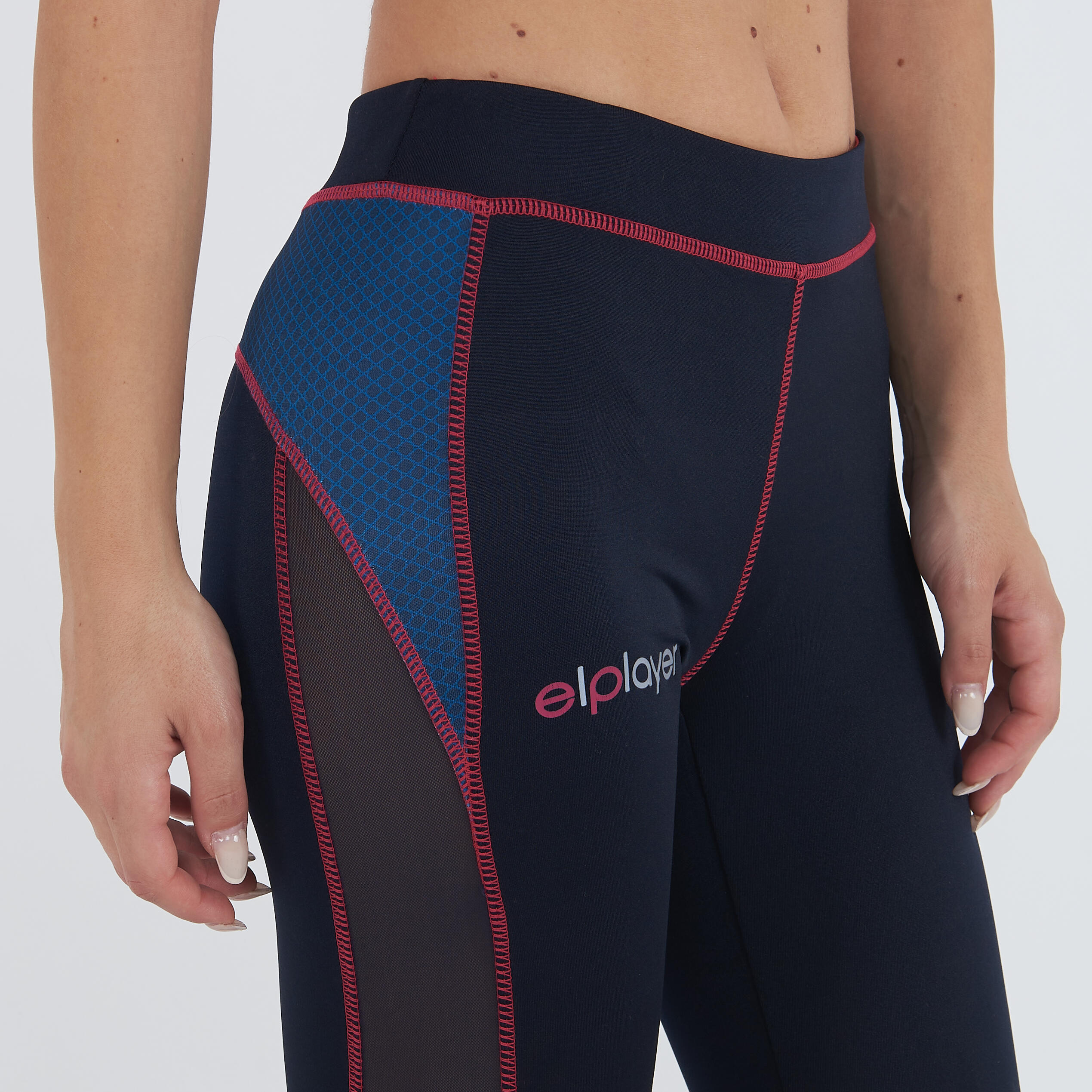 Capri stretch de course bleu-rose foncé 3/5