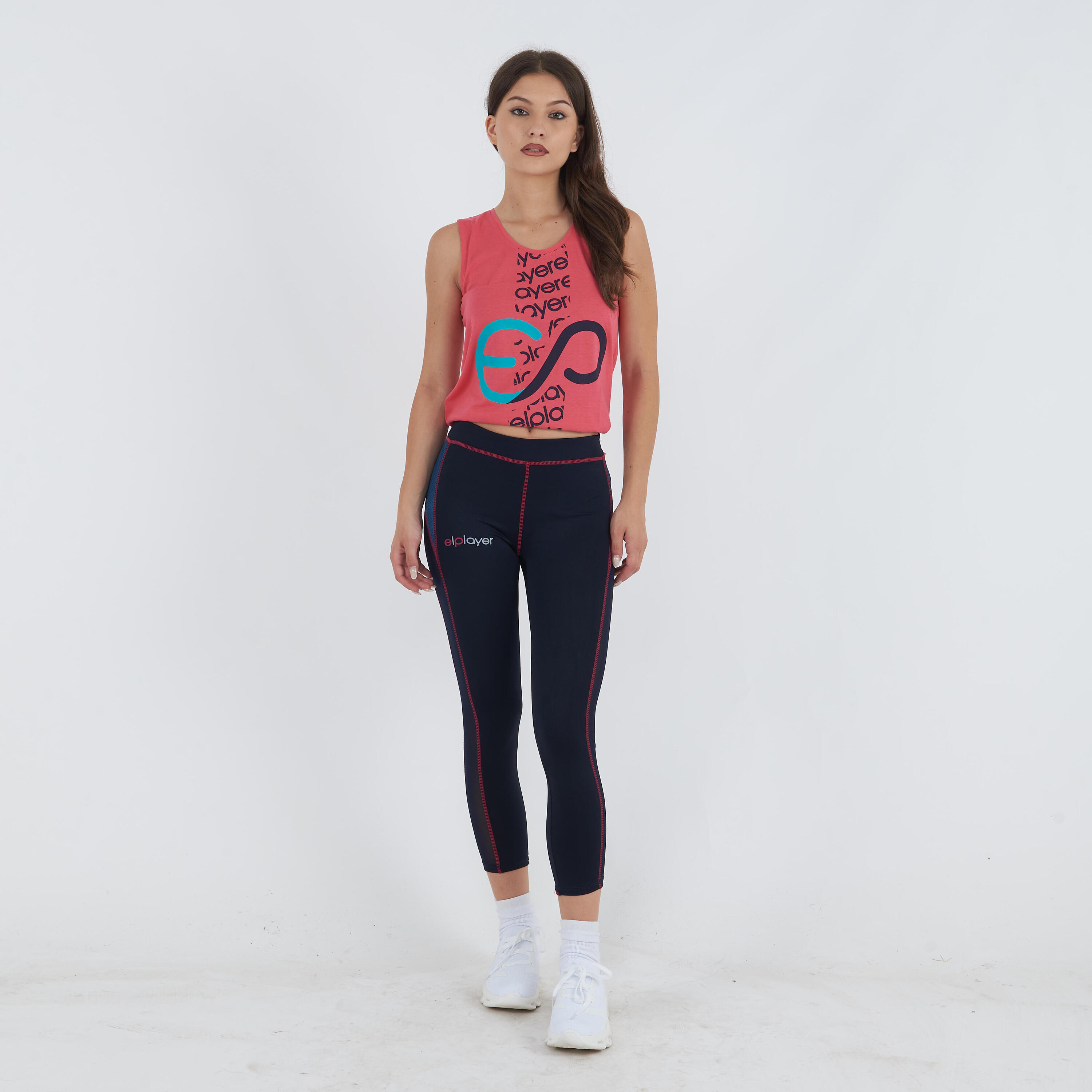 Capri stretch de course bleu-rose foncé 5/5