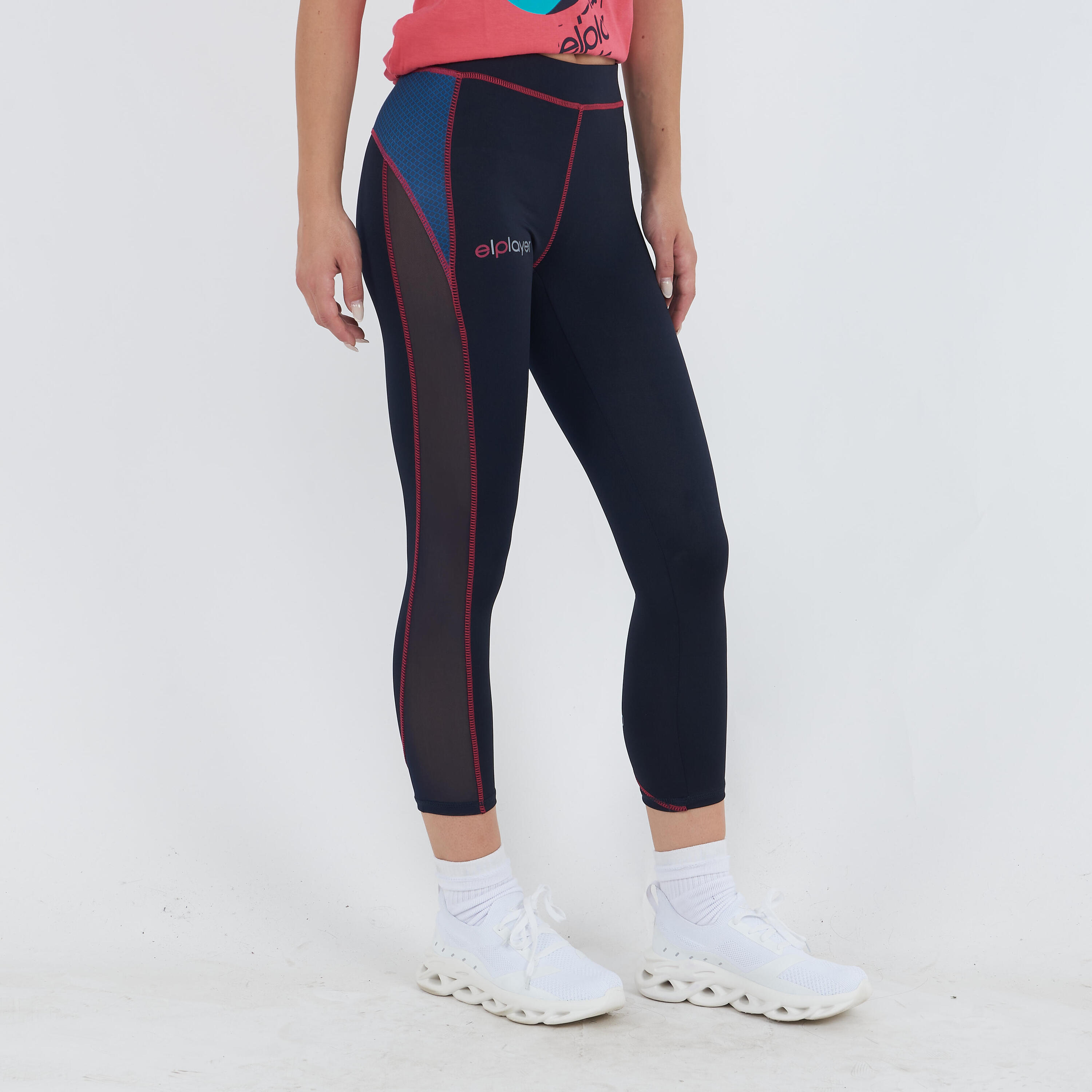 Capri stretch de course bleu-rose foncé 4/5