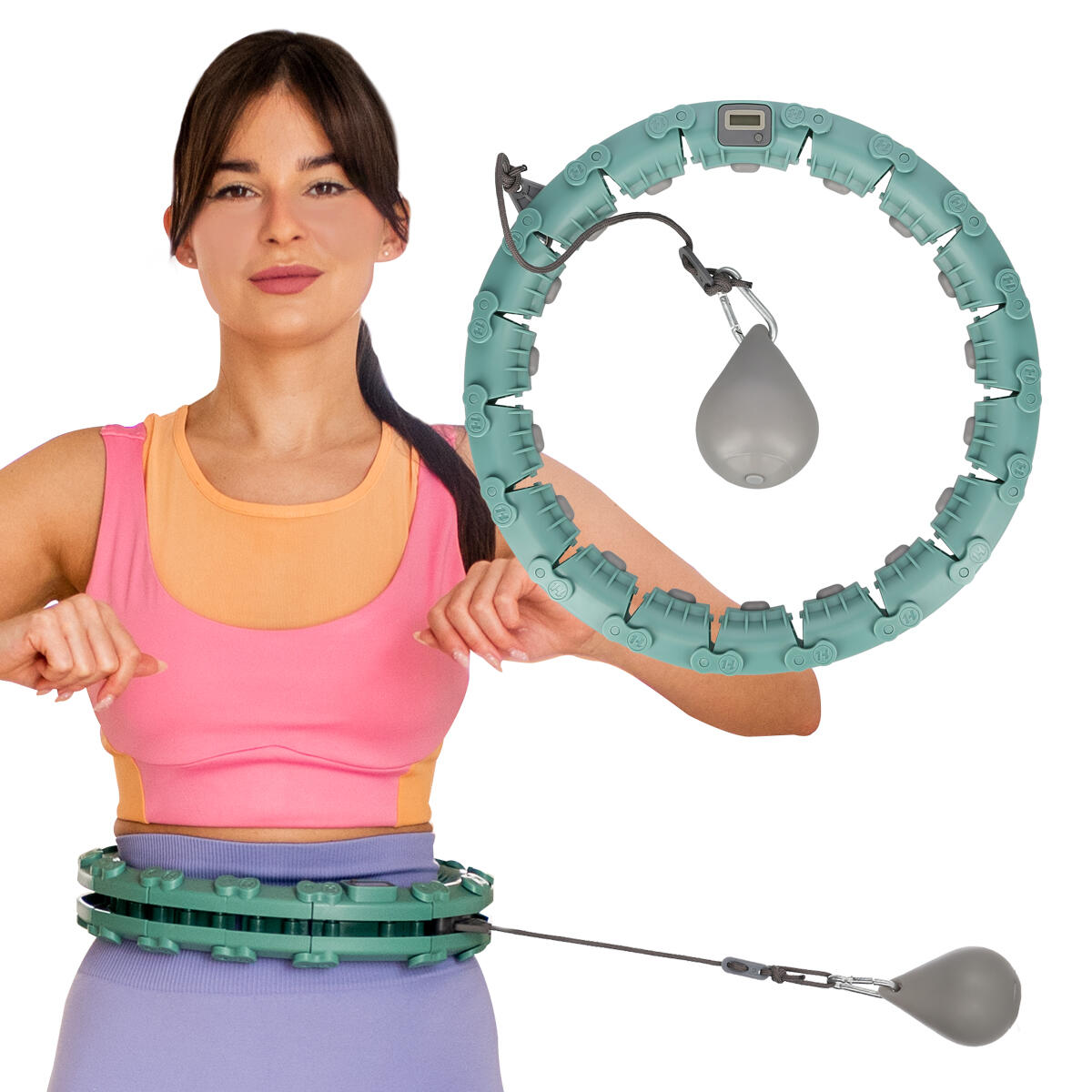 Masážní hula hoop FH03 se závažím a počítadlem 6/7