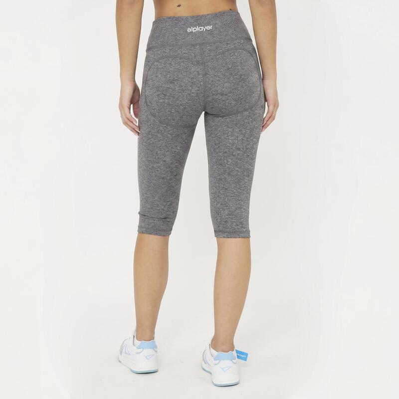 Femei Fitness Pantaloncini Modellanti Control Addome Grigio Melange