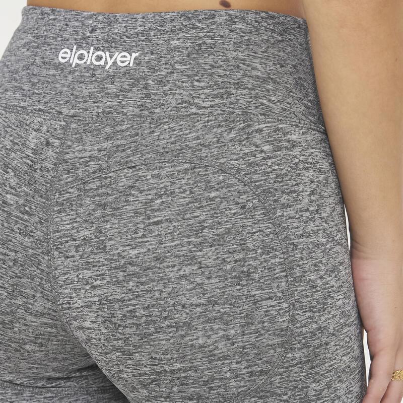 Femei Fitness Pantaloncini Modellanti Control Addome Grigio Melange