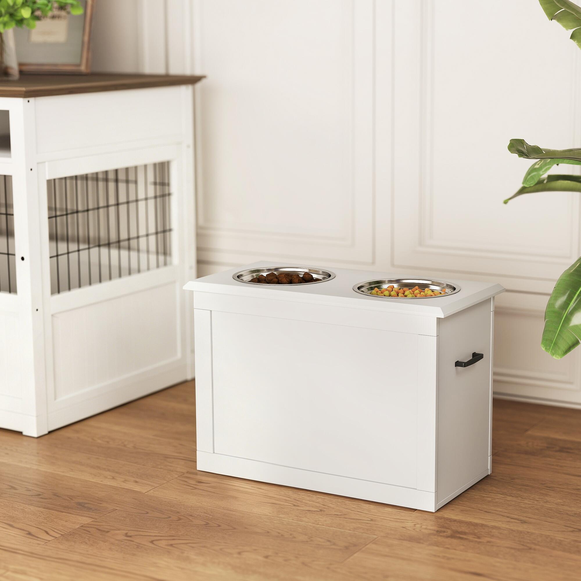 Comedero para Perros PawHut 60x30x41 cm Blanco 2/7