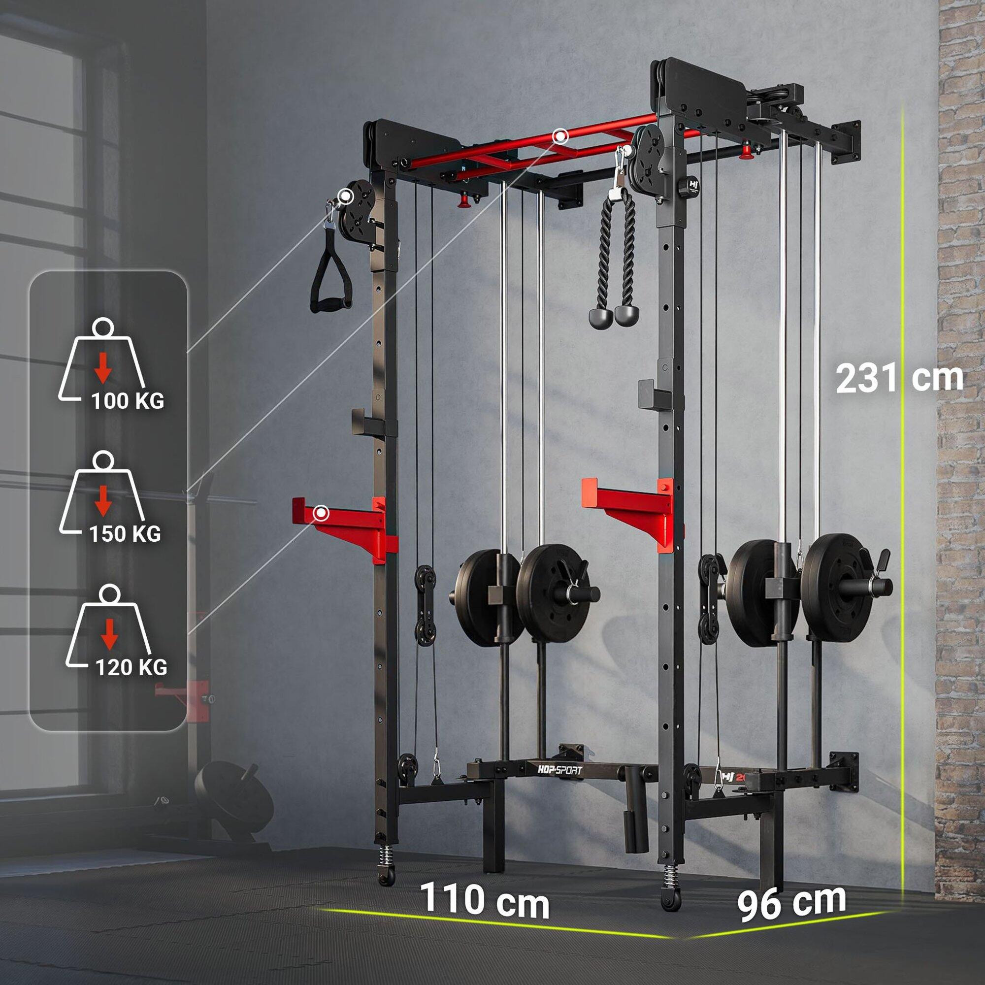 Klatka do treningu siłowego Power Rack Hop-Sport HS-2070K ścienna