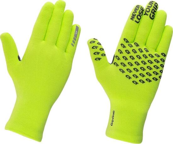 GripGrab Knitted Thermal Long Wasserdichte Handschuhe Gelb